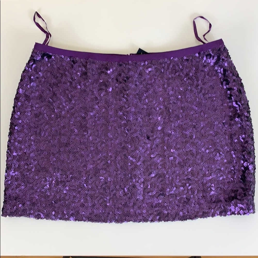 Victoria’s Secret London Jean Sequin Miniskirt Purple Size 10 NWOT